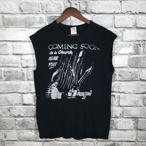 Burzum Coming Soon To A Church Near You Gildan Black Metal Medium Sleeveless